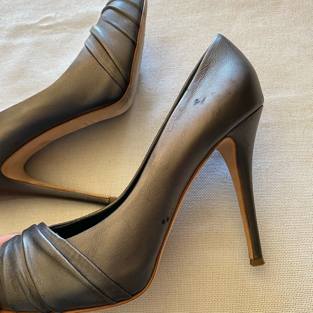 Giuseppe Zanotti Metallic Peep-toe Heels - Picture 4 of 10